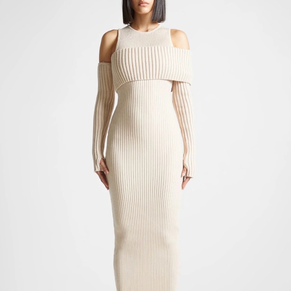 Maniere de Voir Overlay Knitted Midaxi Dress - Picture 2 of 6